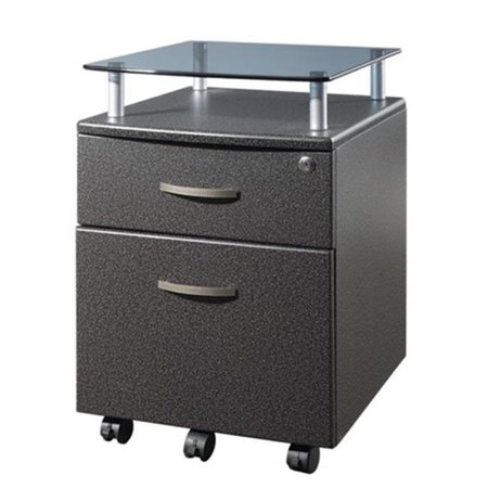 TECHNI MOBILI Techni Mobili RTA-S06-GPH06 Rolling Glass Top File Cabinet - Graphite RTA-S06-GPH06